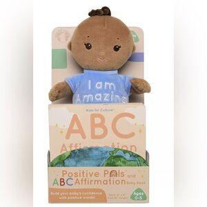 Kids for Culture 10" Baby Doll with ABC Board Book, Brown Skin-Tone, 2 Piece Set